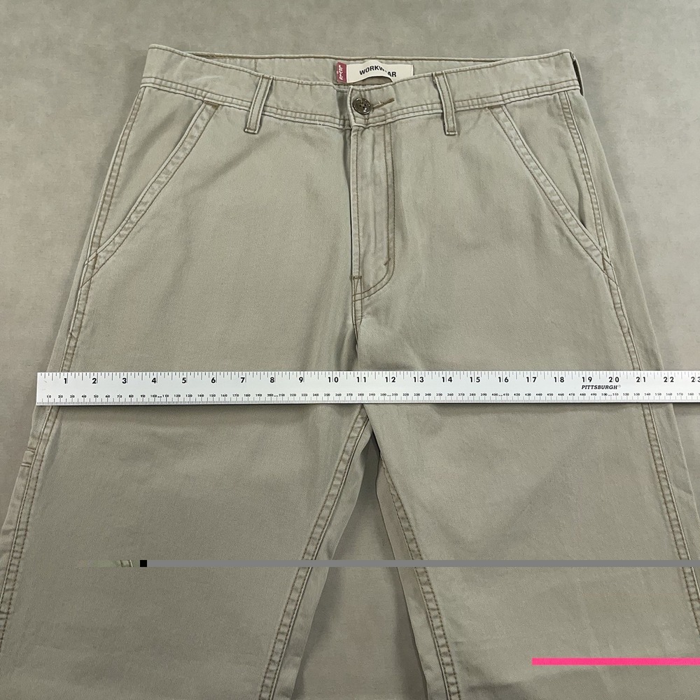 VTG Levis Loose Bootcut Pants Mens 32x32 Beige Workwear Grunge Skate (Fit 34x29) - Picture 11 of 16